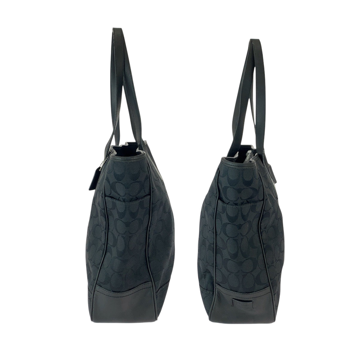 22315
COACH コーチ シグネチャー ブラック 黒 シルバー金具 キャンバス / レザー 7068 トートバッグ ショルダーバッグ レディース AB6