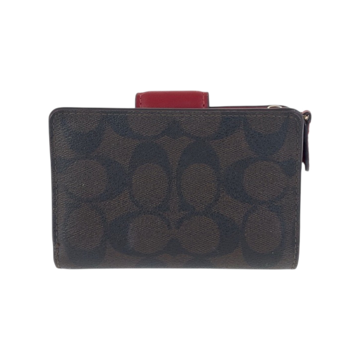 22323
COACH Signature Brown Red Gold Hardware PVC / Leather C0082 Bi-fold Wallet Compact Wallet Women's ABP3