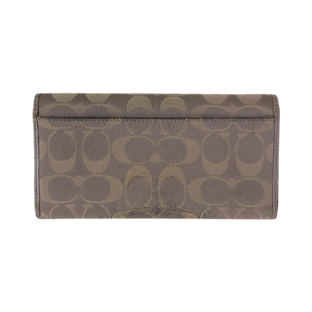 22324
COACH コーチ シグネチャー グレー ベージュ シルバー金具 キャンバス / レザー 長財布 ロングウォレット レディース AB2