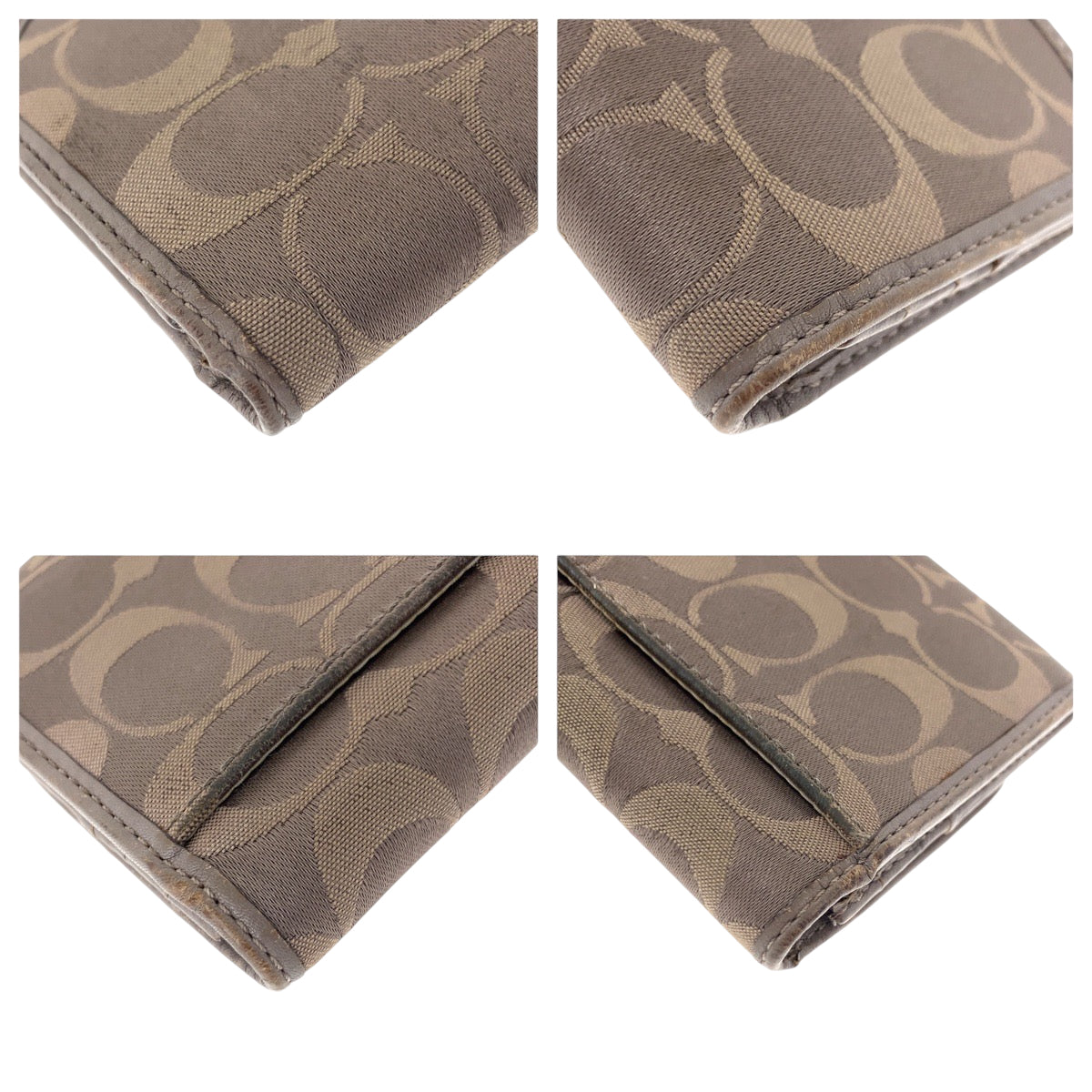 22324
COACH コーチ シグネチャー グレー ベージュ シルバー金具 キャンバス / レザー 長財布 ロングウォレット レディース AB2