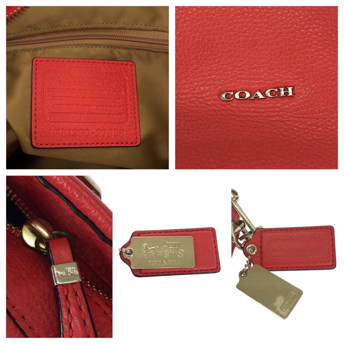 22326
COACH コーチ マディソン ホーボー オレンジ レッド レザー K1360-27858 ショルダーバッグ レディース AB7