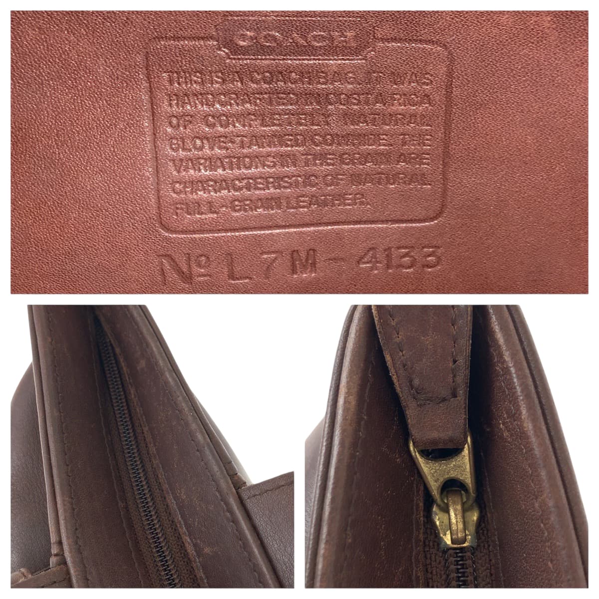 22327
COACH コーチ ヴィンテージ オールドコーチ ブラウン ゴールド金具 レザー 4133 ハンドバッグ トートバッグ レディース AB7