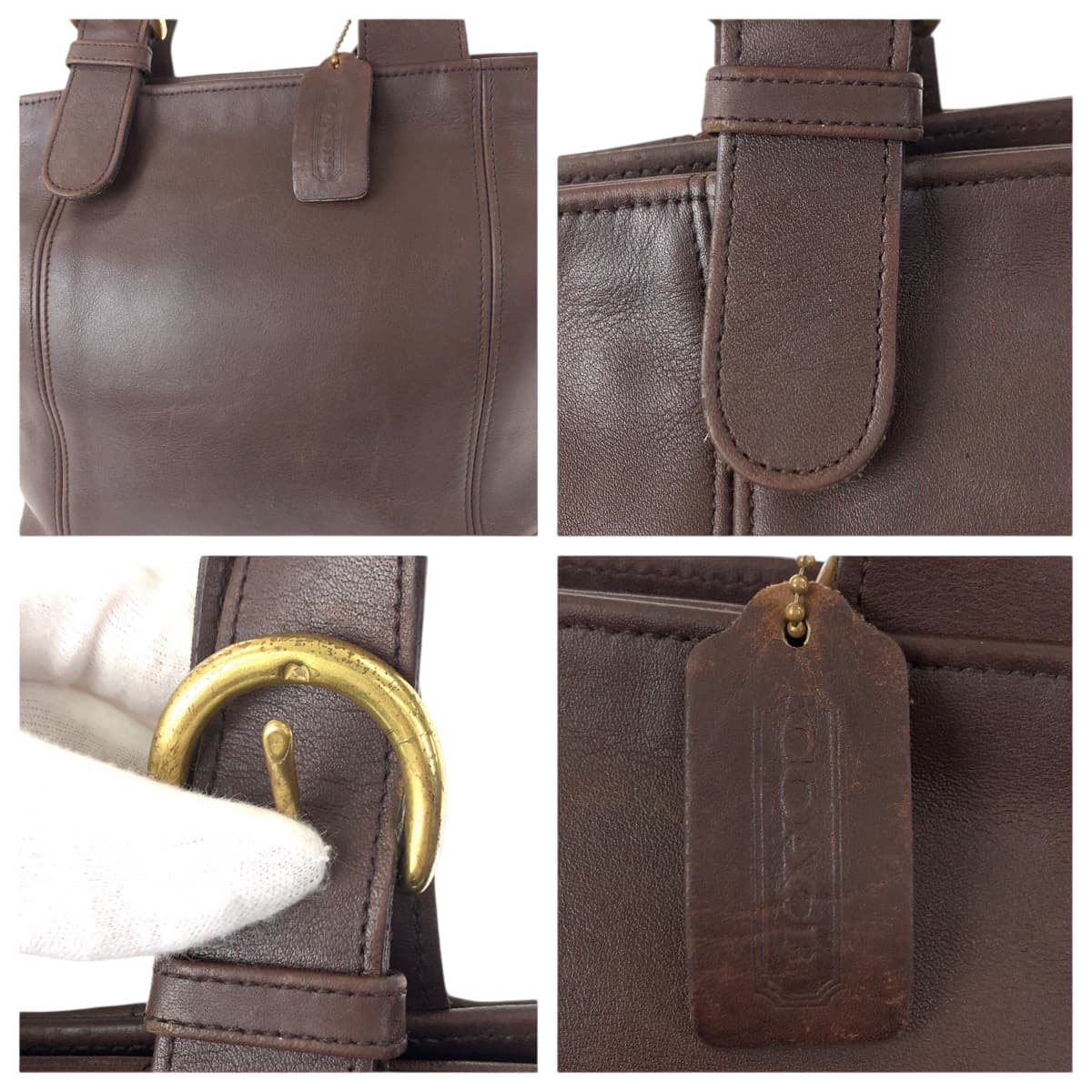 22327
COACH コーチ ヴィンテージ オールドコーチ ブラウン ゴールド金具 レザー 4133 ハンドバッグ トートバッグ レディース AB7