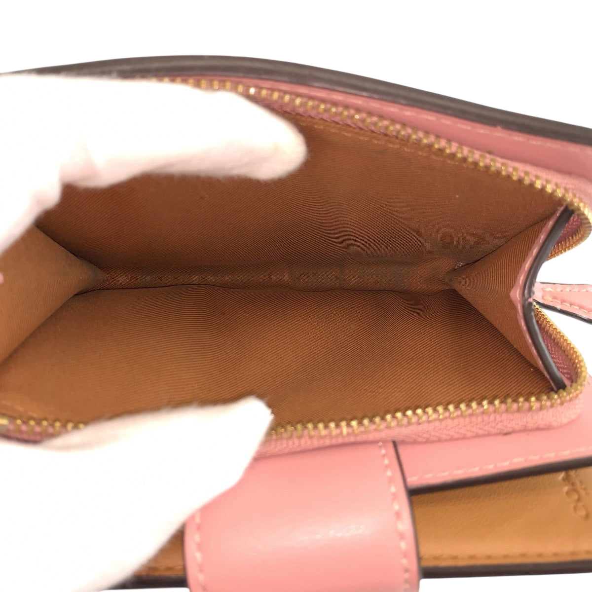 22337
COACH コーチ フラワー イエロー ピンク ゴールド金具 レザー C3284 折財布 コンパクトウォレット レディース AB2