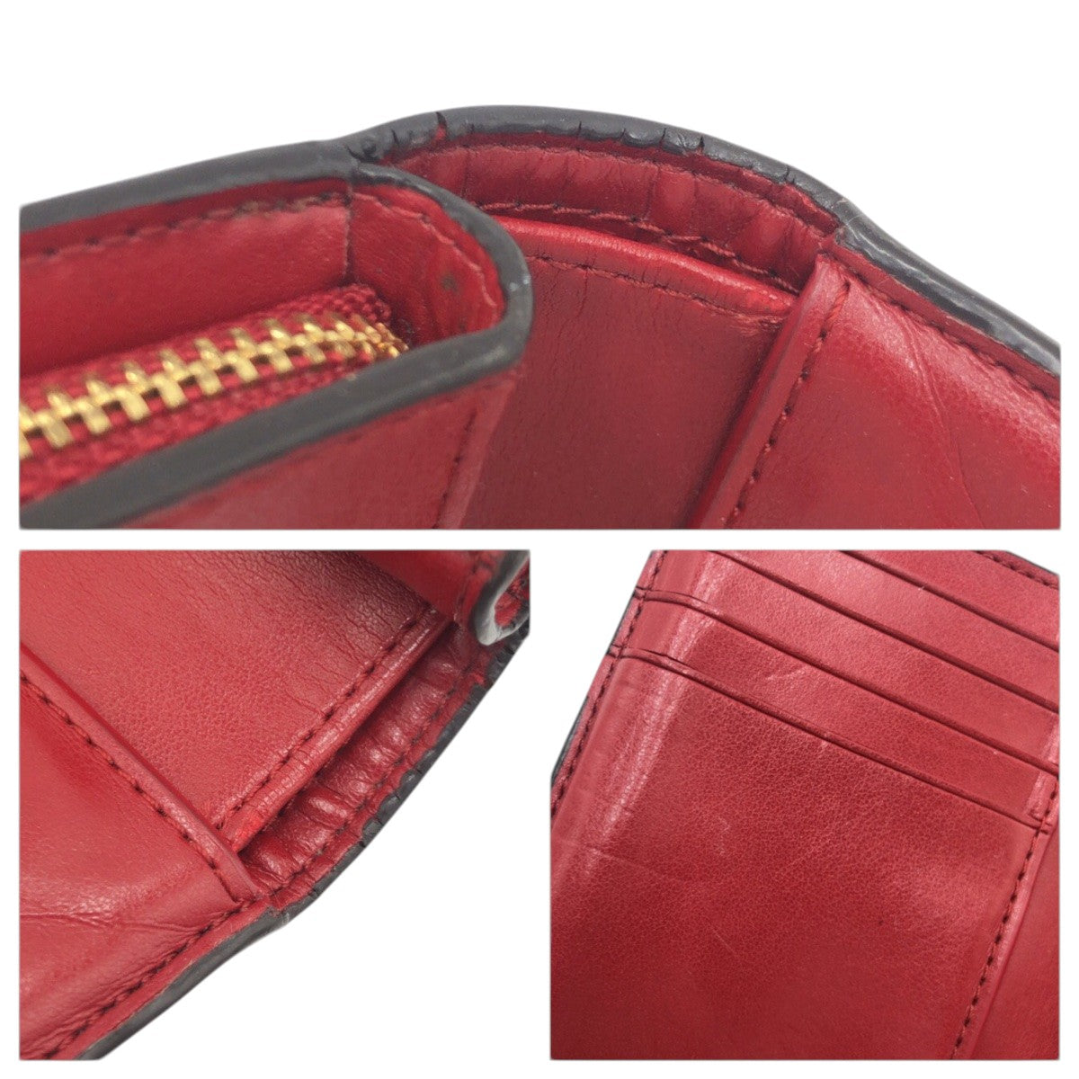 22338
COACH コーチ シグネチャー ブラウン レッド レザー 二つ折り財布 折り財布 コンパクトウォレット レディース AB2