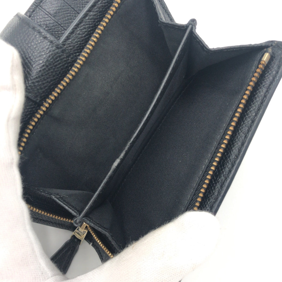 22339
COACH コーチ ブラック 黒 レザー 二つ折り財布 折り財布 コンパクトウォレット レディース ABP3