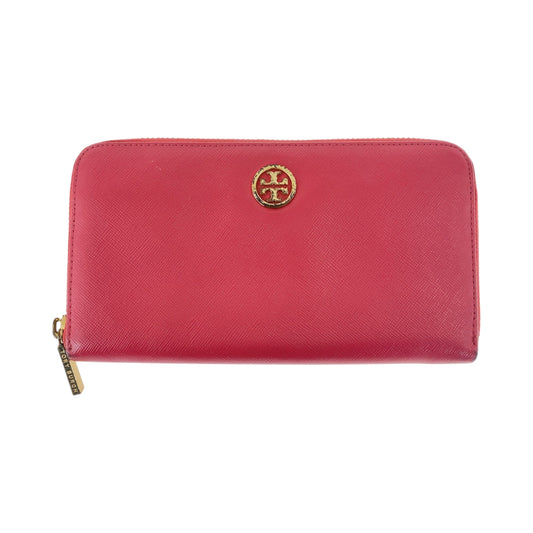 22344
Tory Burch トリーバーチ ピンク ゴールド金具 レザー 長財布 ラウンドファスナー レディース AB3