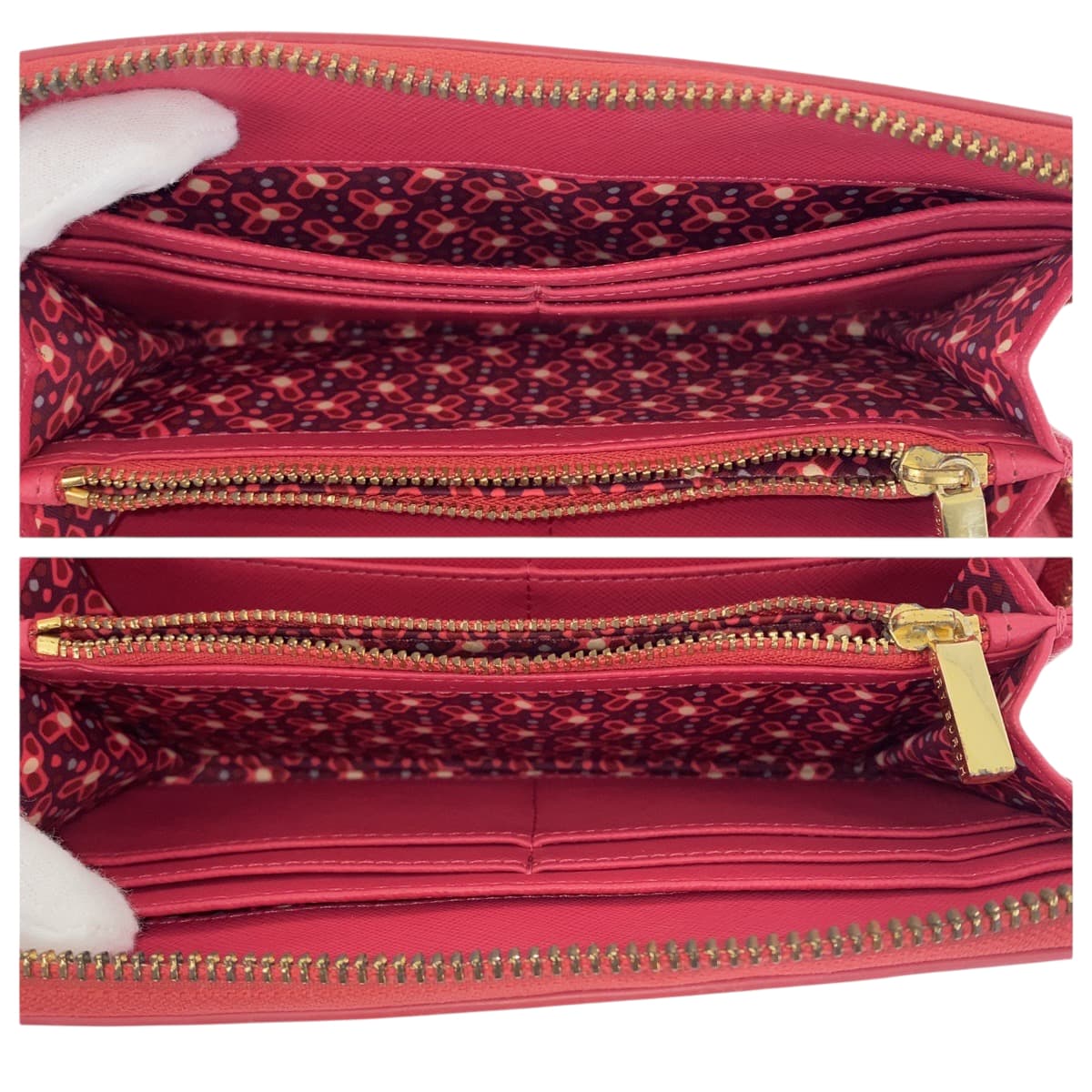 22344
Tory Burch Pink Gold Hardware Leather Zip Around Wallet for Women AB3