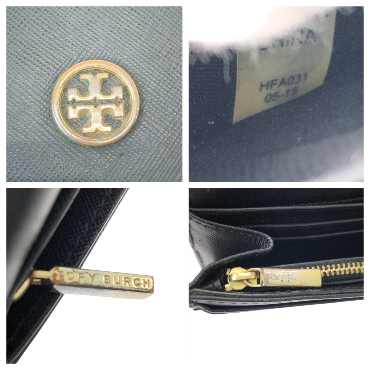 22346
Tory Burch トリーバーチ ブラック 黒 ゴールド金具 レザー HFA031 長財布 ロングウォレット レディース AB2