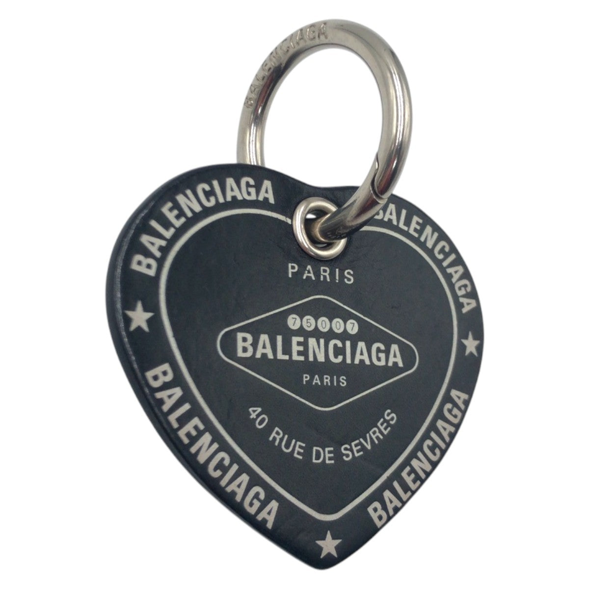 22348
BALENCIAGA バレンシアガ ハートモチーフ ブラック 黒 レザー キーホルダー キーチェーン レディース AB5
