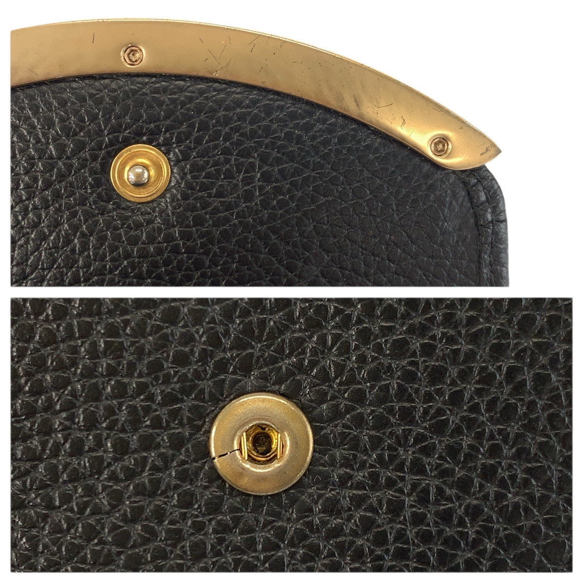 22350
SEE BY CHLOE シーバイクロエ リジー ブラック 黒 ゴールド金具 レザー 01 21 86 65 折財布 コンパクトウォレット レディース AB3