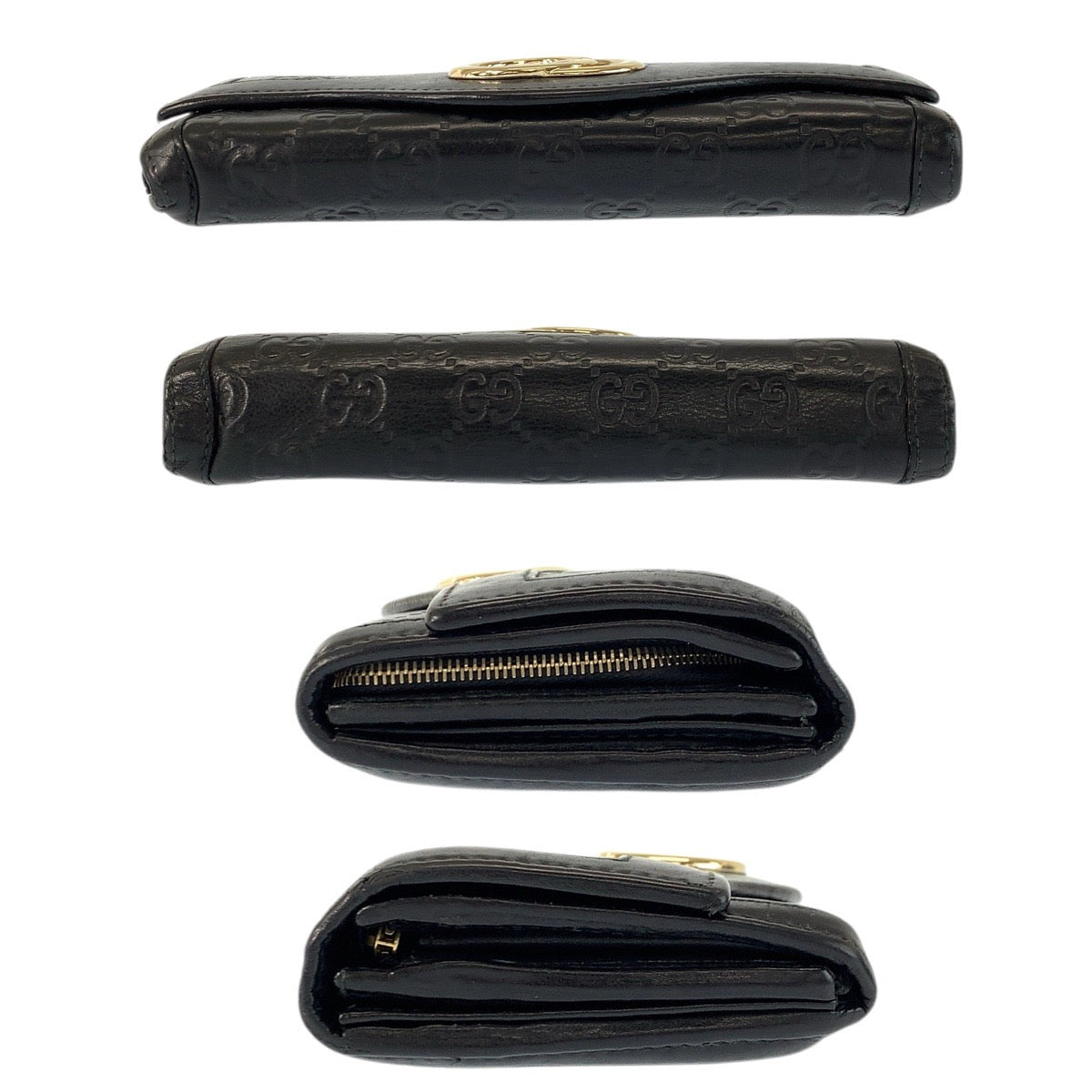22178
GUCCI グッチ インターロッキング グッチシマ ブラック 黒 ゴールド金具 レザー 282431 長財布 ロングウォレット 男女兼用 レディース AB8