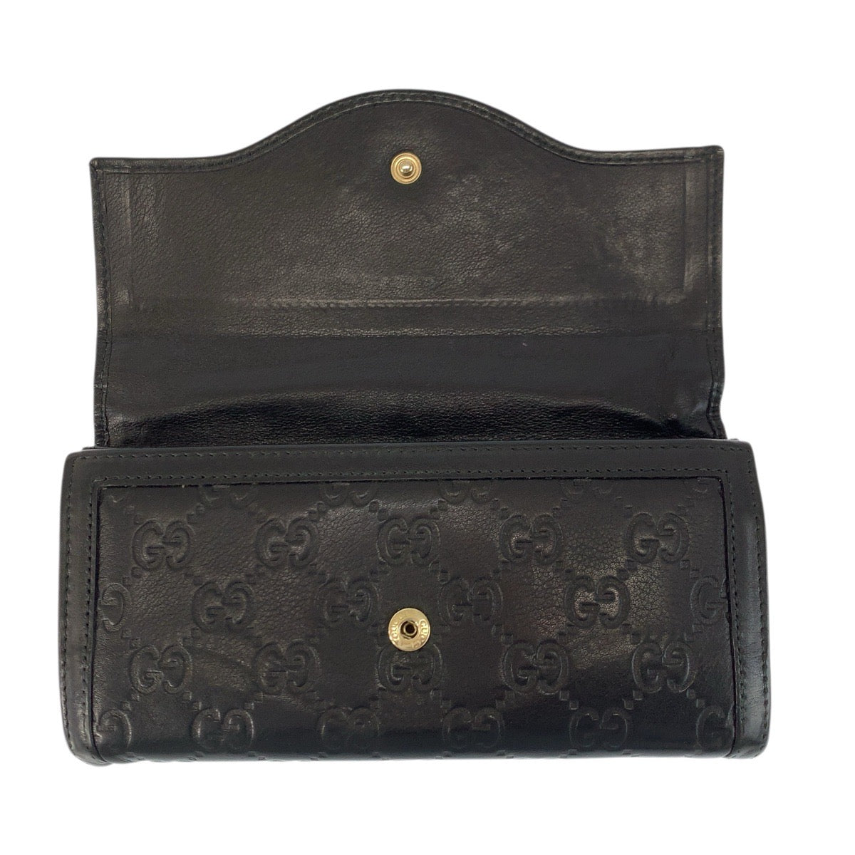 22178
GUCCI グッチ インターロッキング グッチシマ ブラック 黒 ゴールド金具 レザー 282431 長財布 ロングウォレット 男女兼用 レディース AB8