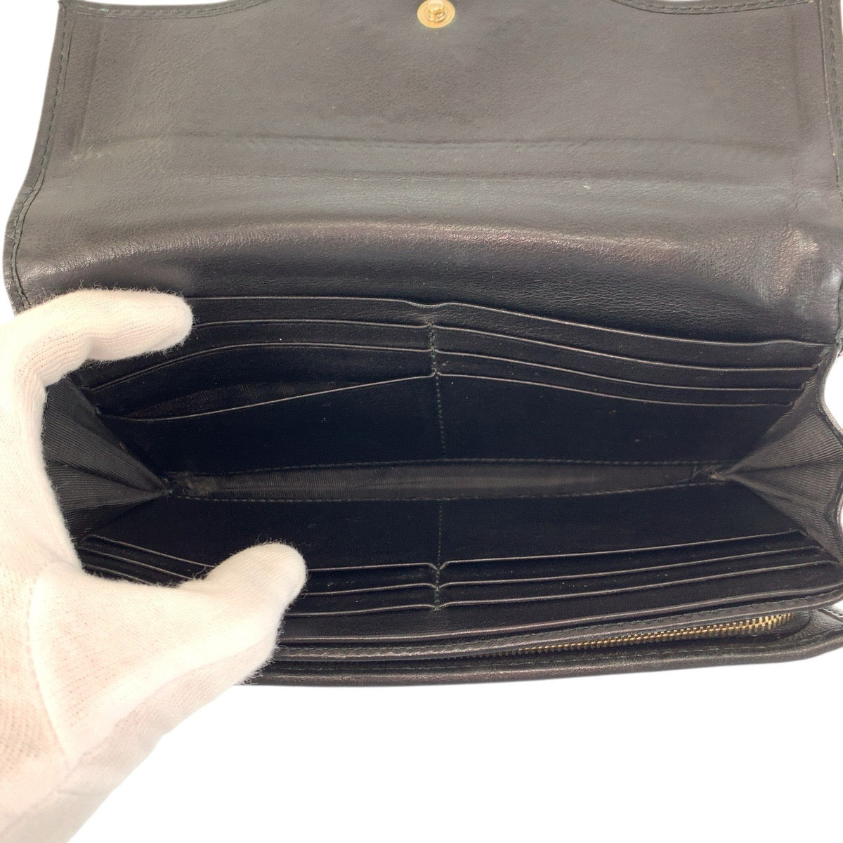 22178
GUCCI グッチ インターロッキング グッチシマ ブラック 黒 ゴールド金具 レザー 282431 長財布 ロングウォレット 男女兼用 レディース AB8
