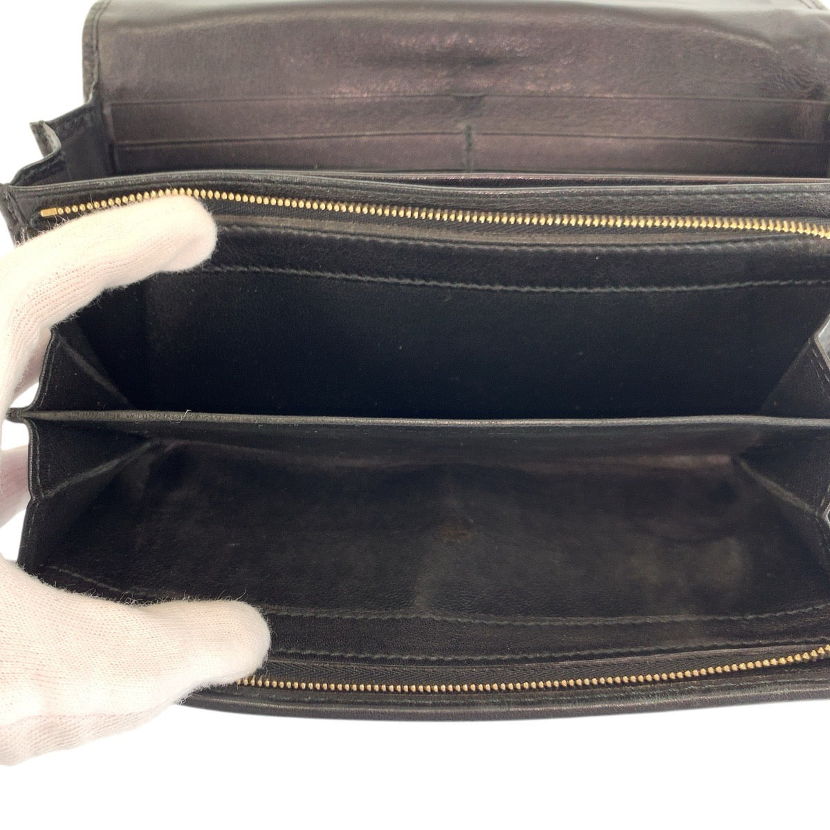 22178
GUCCI グッチ インターロッキング グッチシマ ブラック 黒 ゴールド金具 レザー 282431 長財布 ロングウォレット 男女兼用 レディース AB8