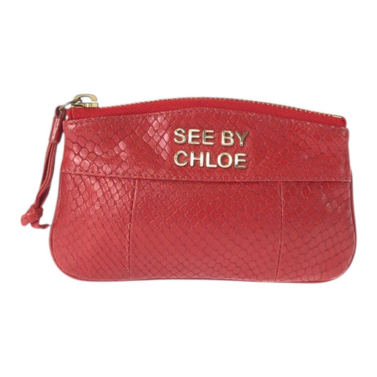 22352
Chloe クロエ レッド ゴールド金具 レザー コインケース 小銭入れ レディース AB3