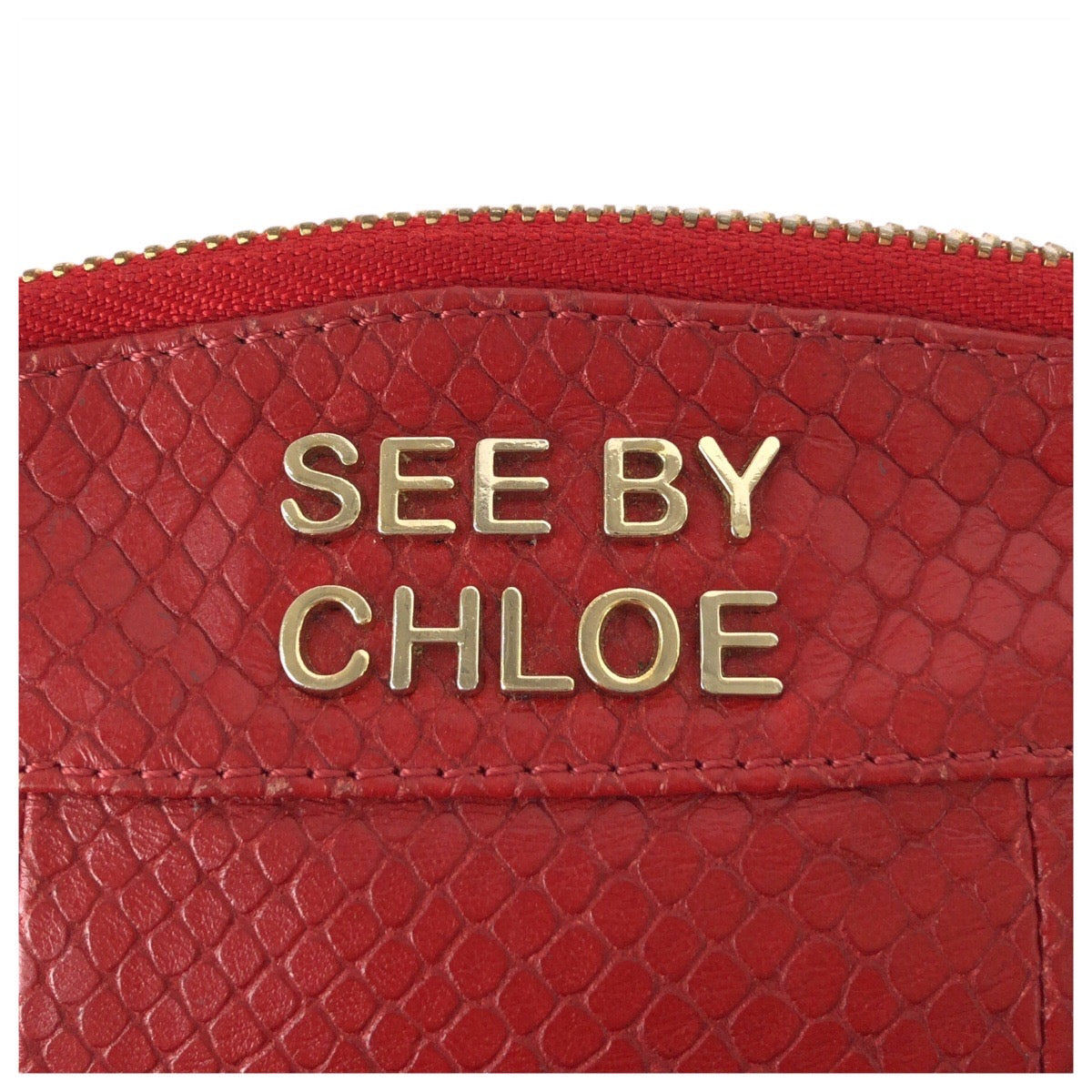 22352
Chloe クロエ レッド ゴールド金具 レザー コインケース 小銭入れ レディース AB3