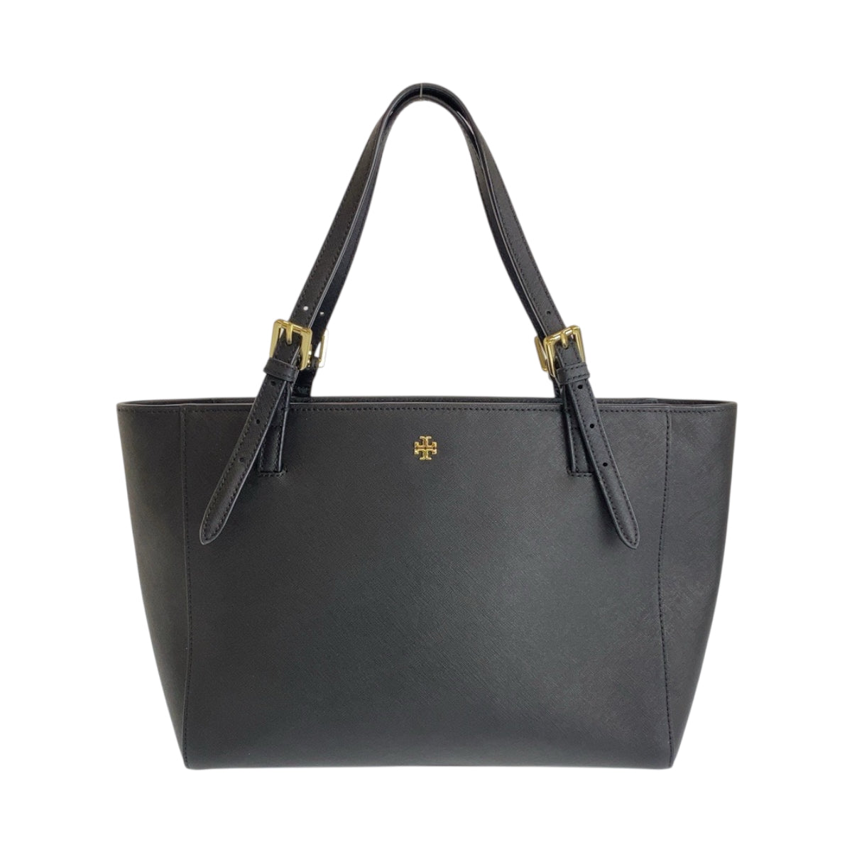 22355
Tory Burch トリーバーチ ブラック 黒 ゴールド金具 レザー トートバッグ ハンドバッグ レディース A10