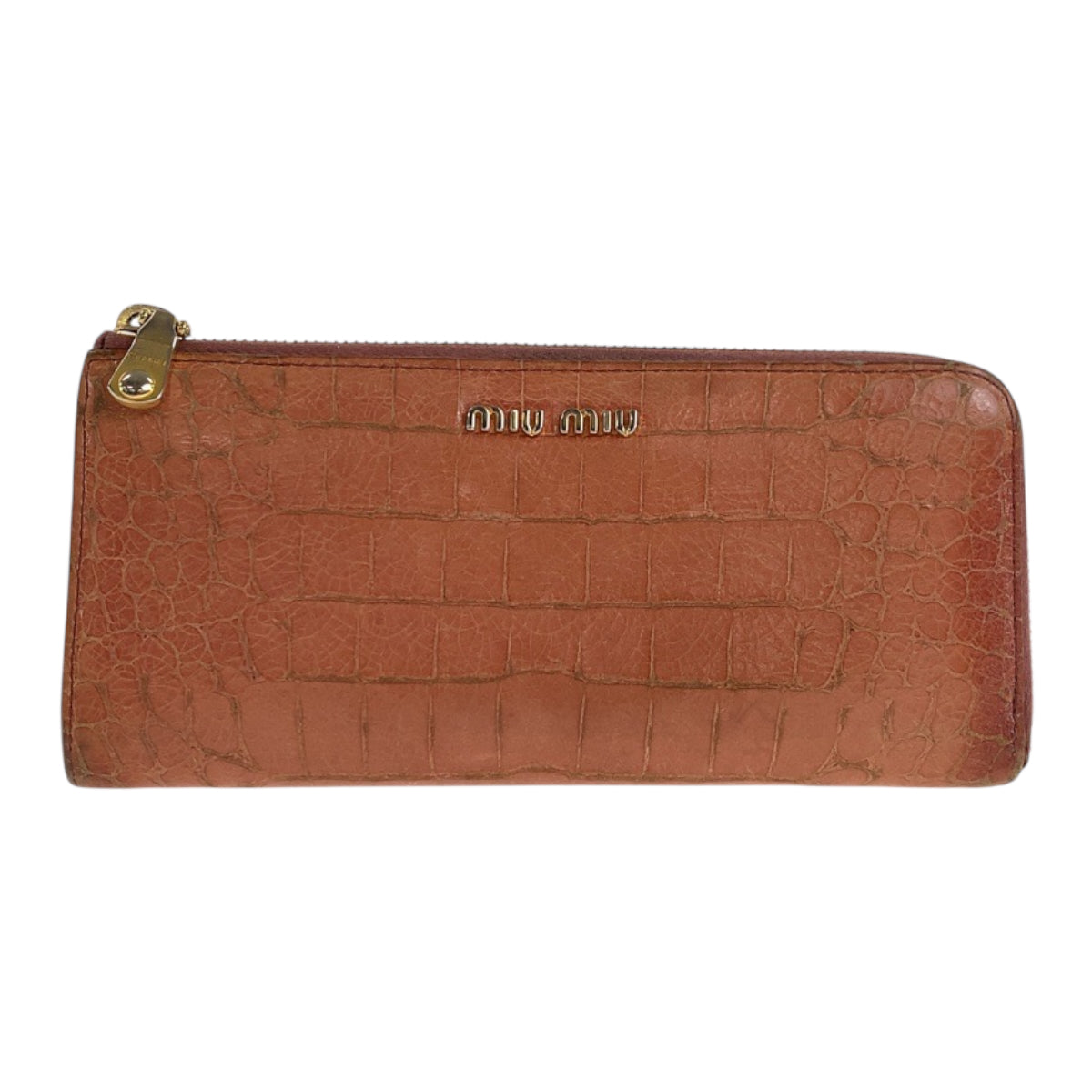 22358
MIUMIU ミュウミュウ ピンク ゴールド金具 レザー 長財布 ロングウォレット レディース AB3