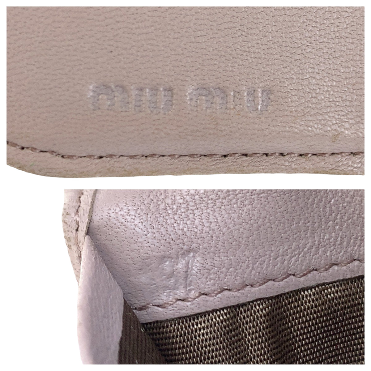 22360
MIUMIU Pink Silver Hardware Leather Bi-fold Wallet Compact Wallet Women's B2