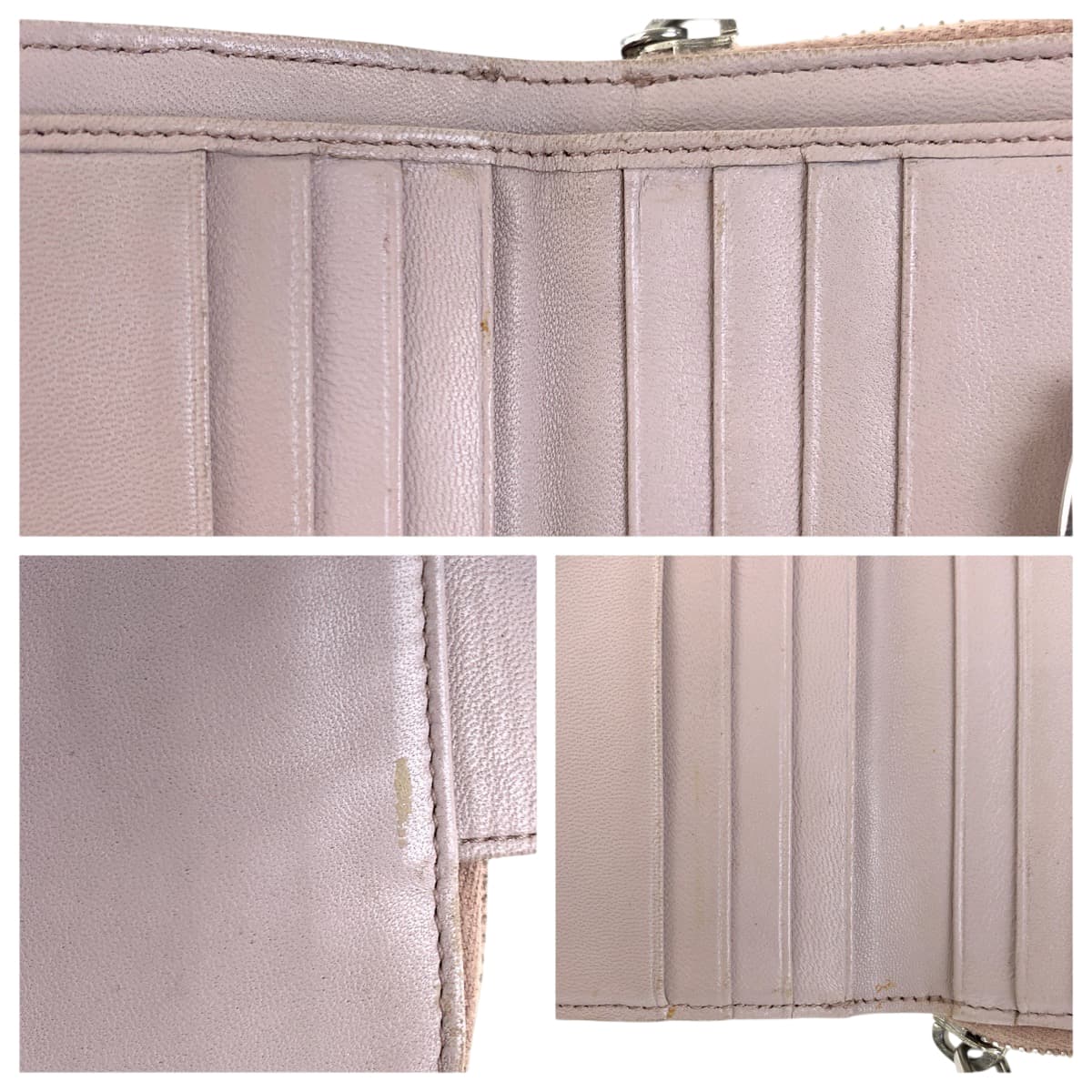 22360
MIUMIU Pink Silver Hardware Leather Bi-fold Wallet Compact Wallet Women's B2