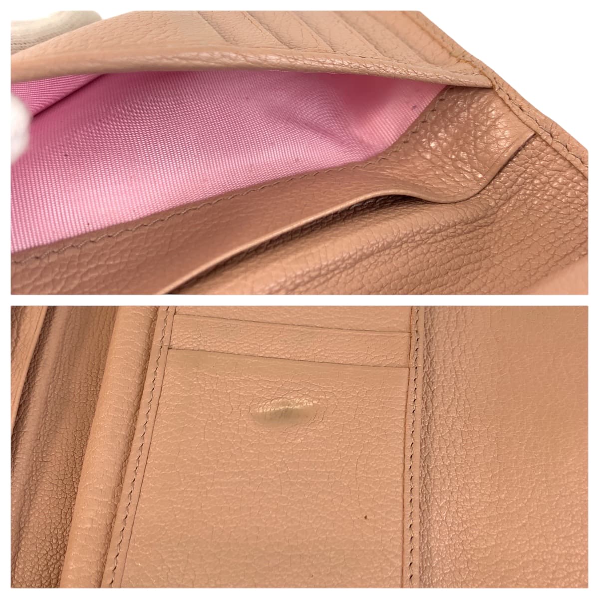 22364
MIUMIU ミュウミュウ マドラス ピンク ゴールド金具 レザー 折り財布 コンパクトウォレット レディース AB3