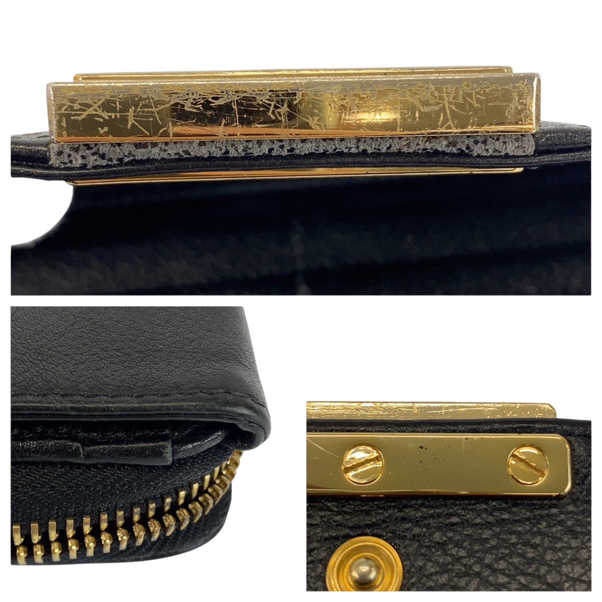 22366
SEE BY CHLOE シーバイクロエ ブラック 黒 ゴールド金具 レザー 04 15 83 65 長財布 ロングウォレット レディース AB3