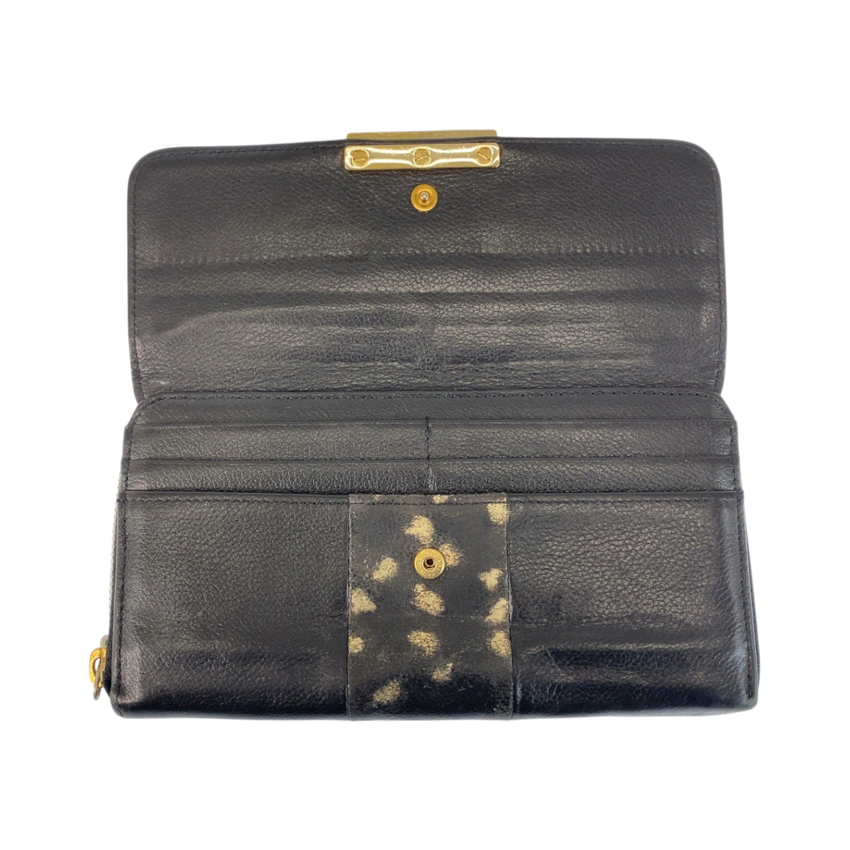 22366
SEE BY CHLOE シーバイクロエ ブラック 黒 ゴールド金具 レザー 04 15 83 65 長財布 ロングウォレット レディース AB3