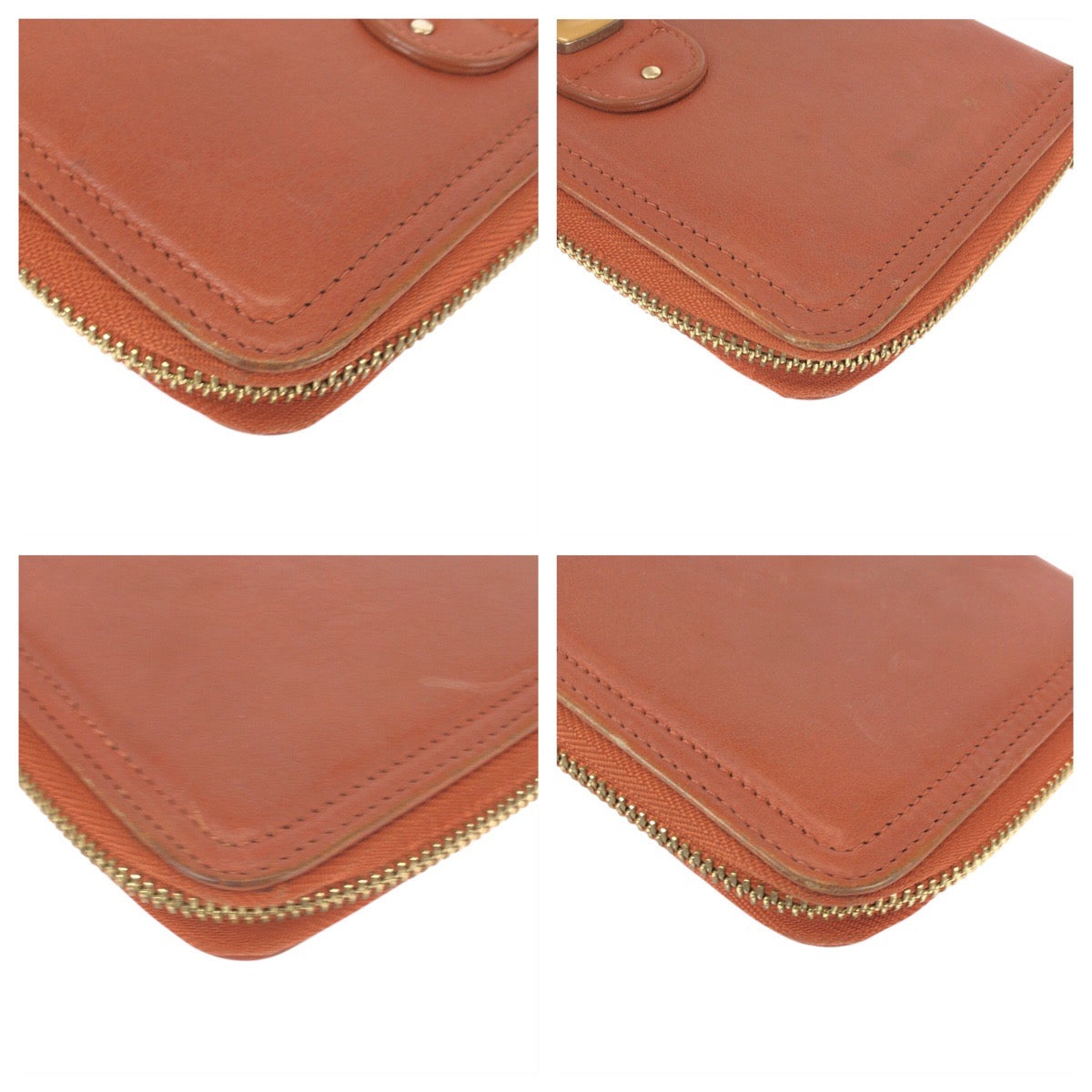 22367
Chloe クロエ リジー オレンジ コーラルオレンジ ゴールド金具 レザー B066YT 長財布 ロングウォレット レディース AB3