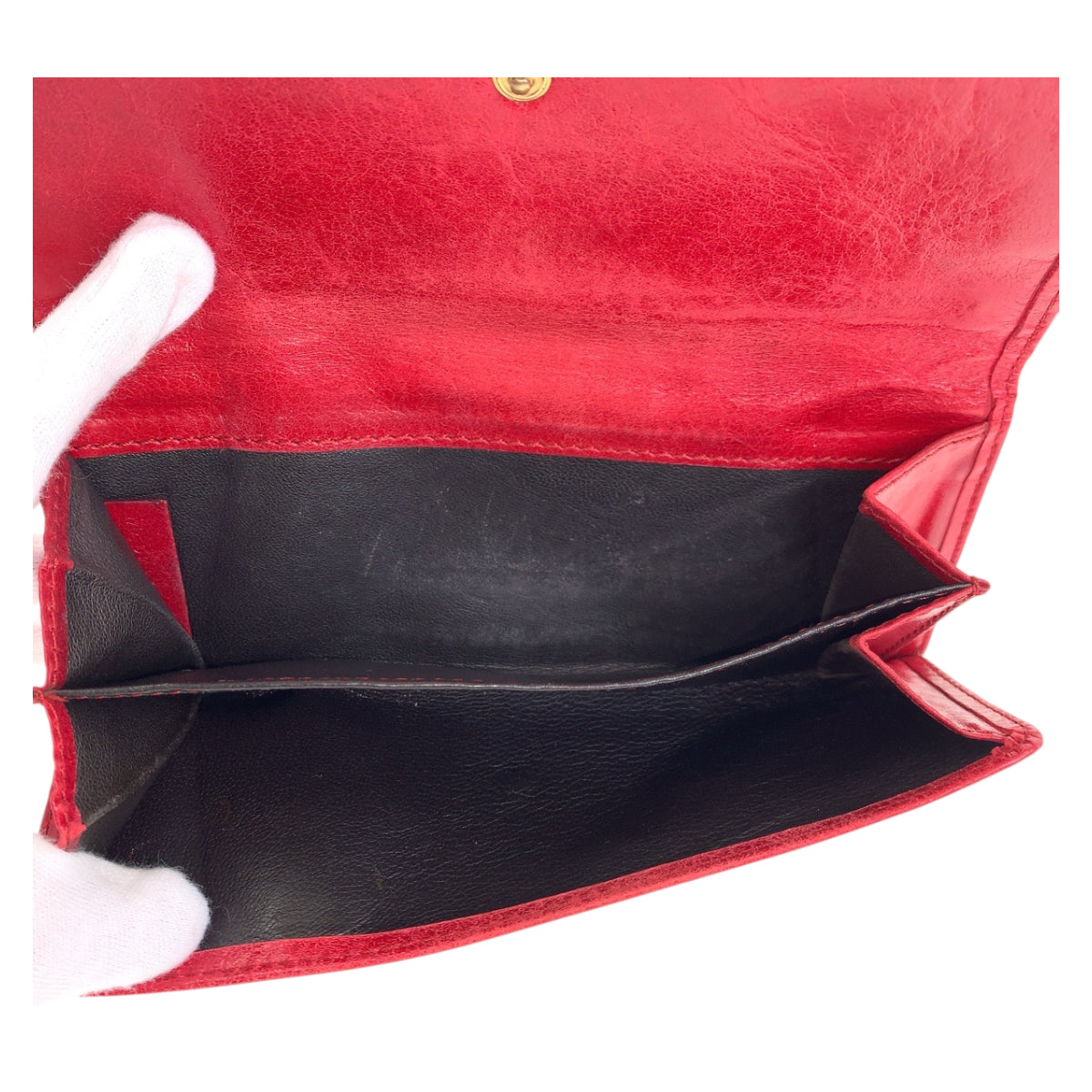 22368
Chloe クロエ レッド ゴールド金具 レザー 長財布 ロングウォレット レディース AB3
