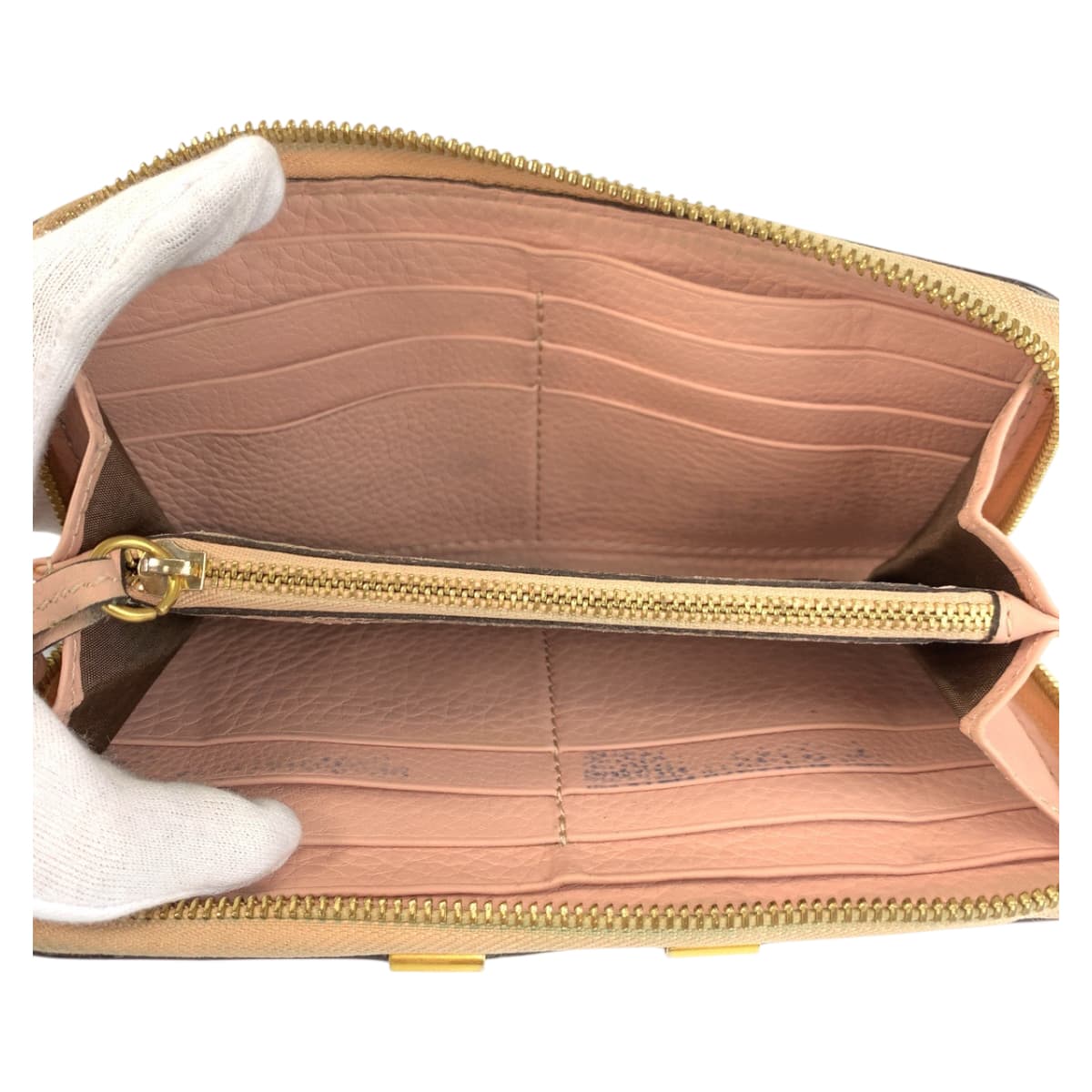 22369
Chloe クロエ マーシー ピンク ゴールド金具 レザー BOZVJL 長財布 ロングウォレット レディース AB3