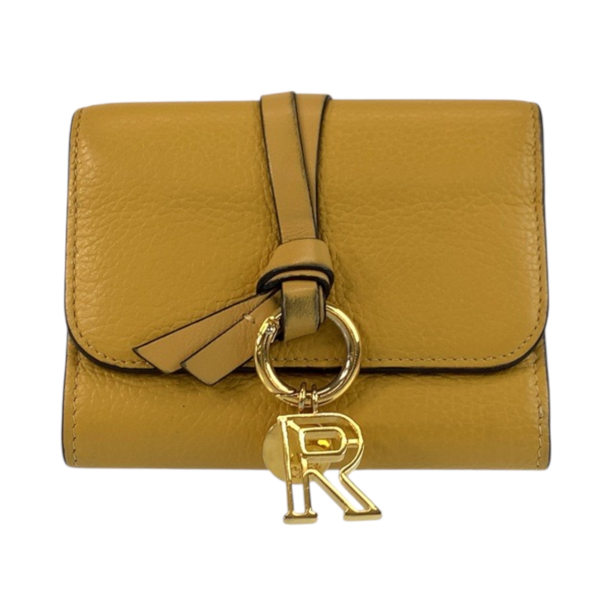 22371
Chloe クロエ ALPHABET イエロー ゴールド金具 レザー 折財布 コンパクトウォレット レディース AB3