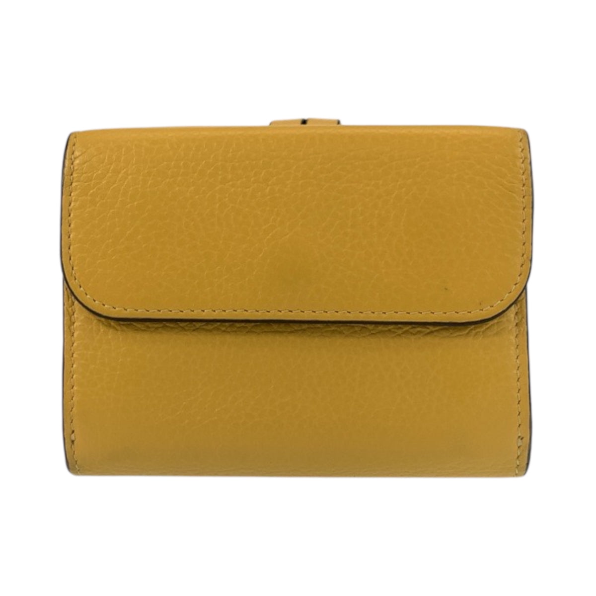 22371
Chloe クロエ ALPHABET イエロー ゴールド金具 レザー 折財布 コンパクトウォレット レディース AB3