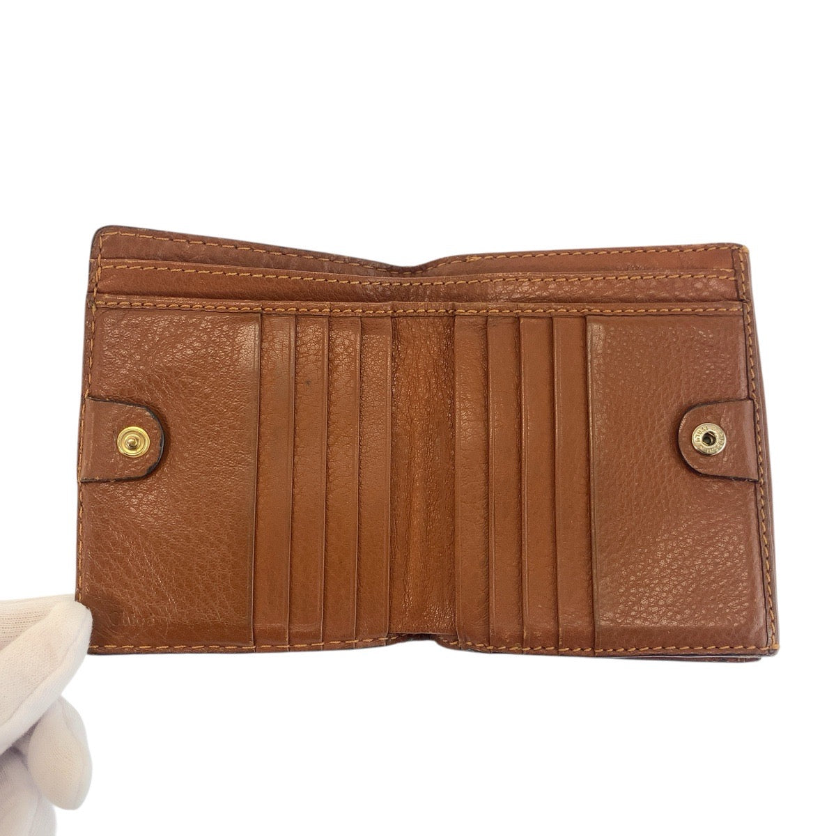 22372
Chloe クロエ マーシー ブラウン ゴールド金具 レザー 折り財布 コンパクトウォレット レディース AB3