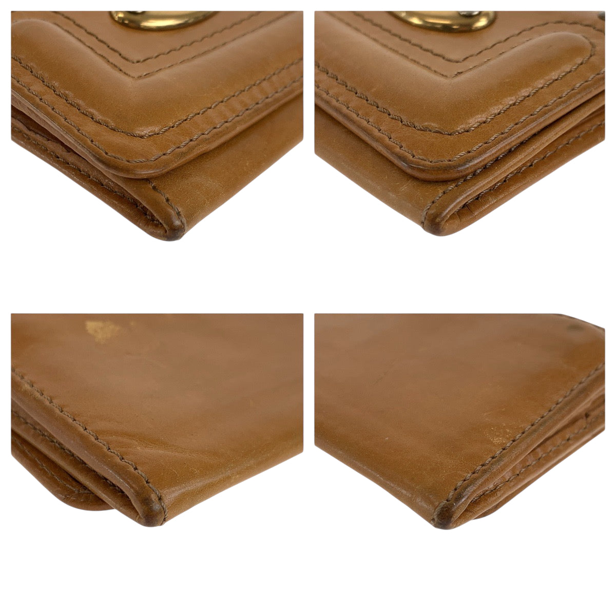 22373
Chloe Brown Camel Gold Hardware Leather Card Case Business Card Holder Ladies AB2