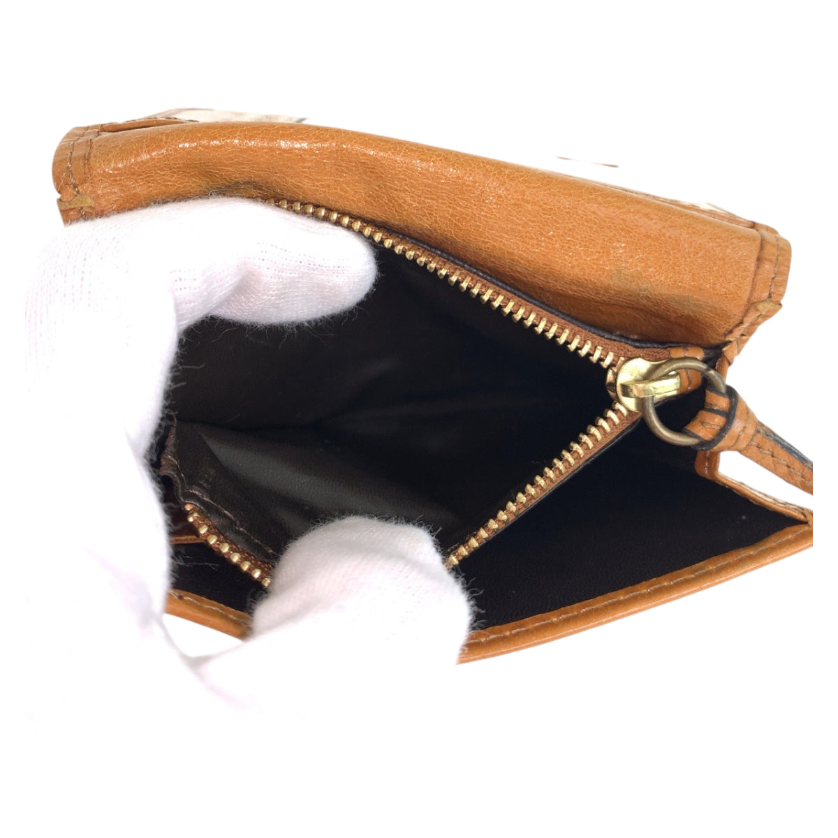 22373
Chloe Brown Camel Gold Hardware Leather Card Case Business Card Holder Ladies AB2