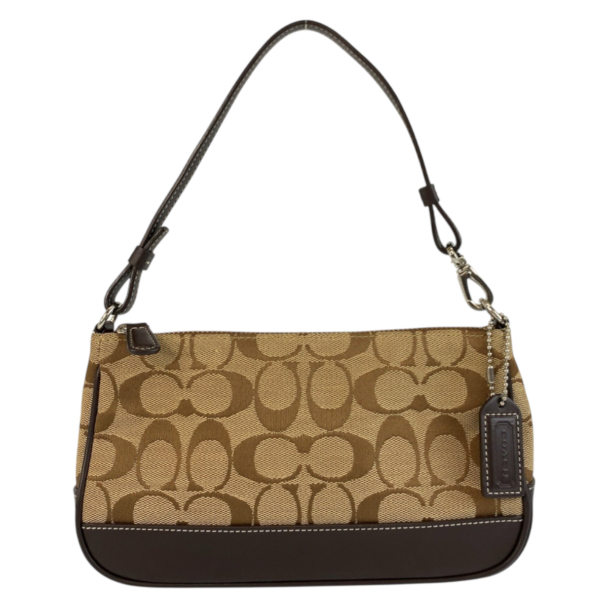 22374
COACH コーチ シグネチャー ベージュ ブラウン シルバー金具 キャンバス / レザー B06Z-6094 ハンドバッグ アクセサリーポーチ レディース A7
