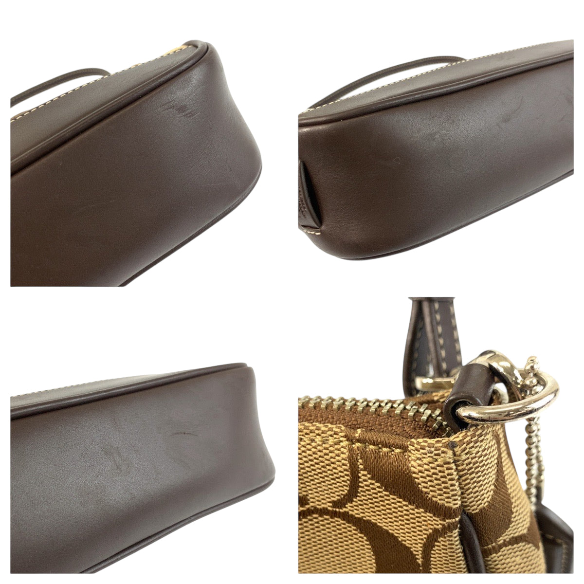 22374
COACH コーチ シグネチャー ベージュ ブラウン シルバー金具 キャンバス / レザー B06Z-6094 ハンドバッグ アクセサリーポーチ レディース A7