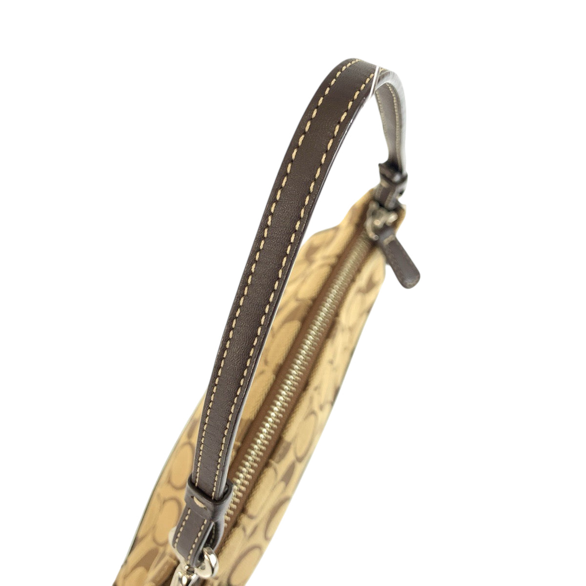 22374
COACH コーチ シグネチャー ベージュ ブラウン シルバー金具 キャンバス / レザー B06Z-6094 ハンドバッグ アクセサリーポーチ レディース A7
