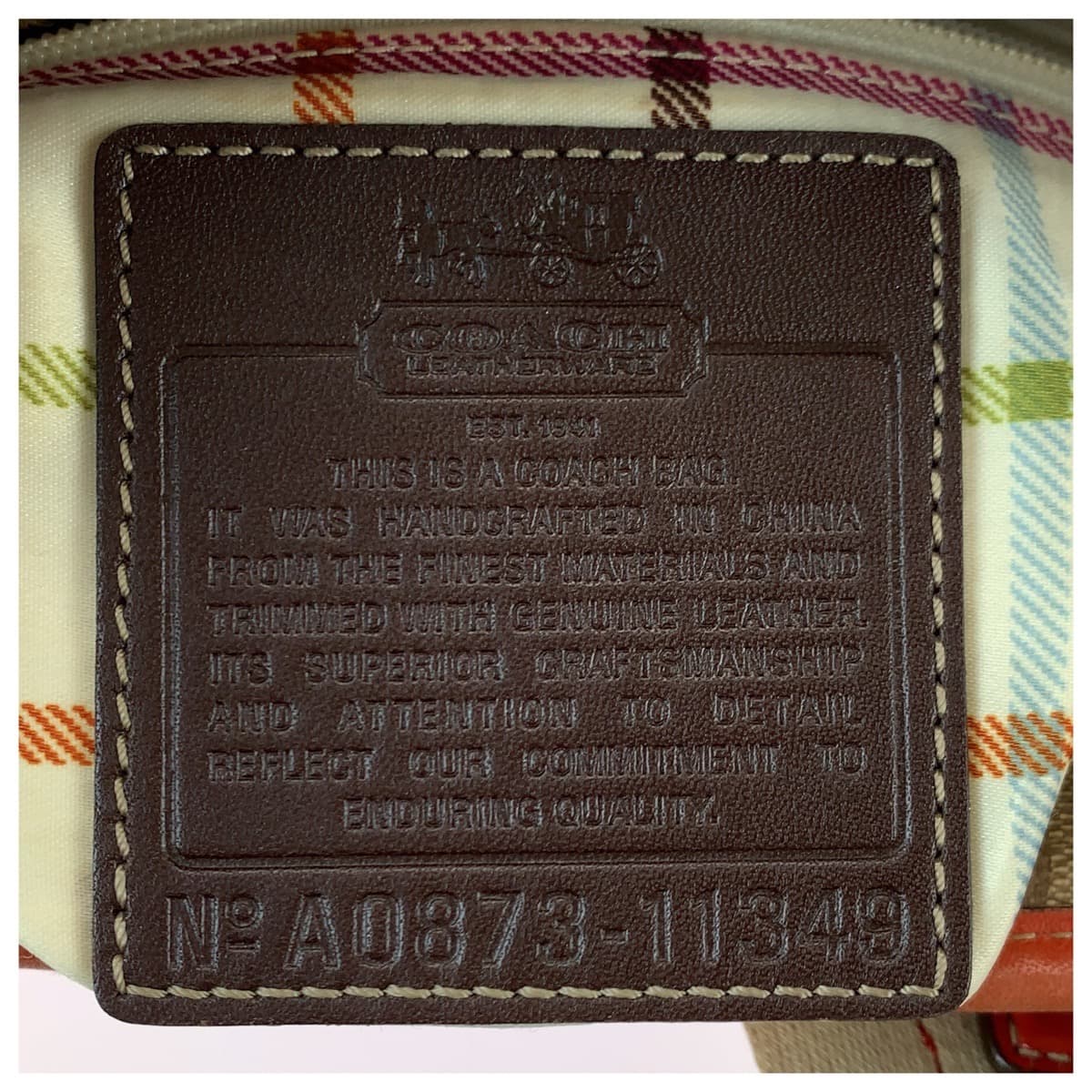 22376
COACH コーチ ヘリテージ シグネチャー ベージュ オレンジ ゴールド金具 PVC 11349 トートバッグ ハンドバッグ レディース AB6