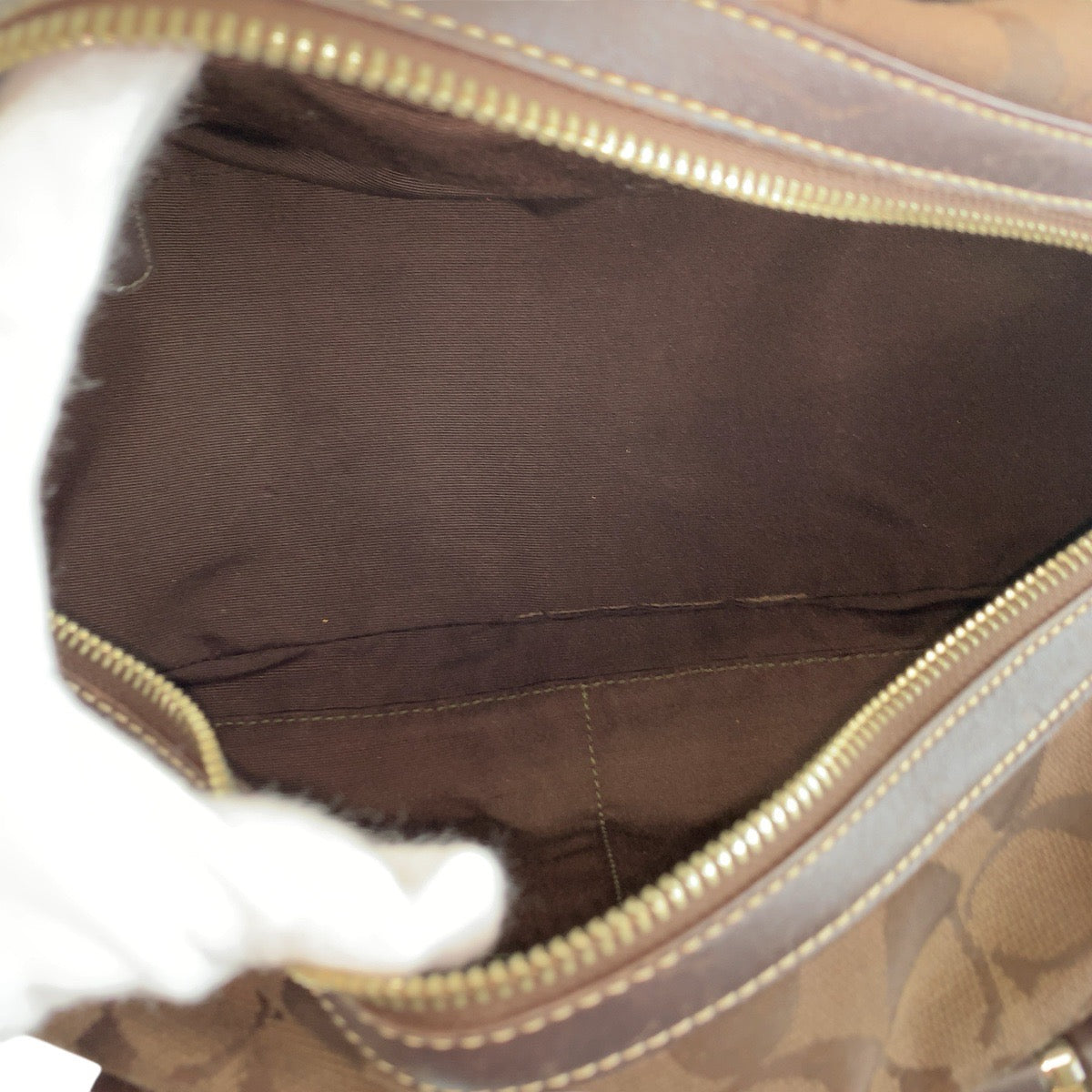 22377
COACH Signature Brown Silver Hardware Canvas / Leather 10078 Tote Bag Mini Boston Bag Women's ABP7