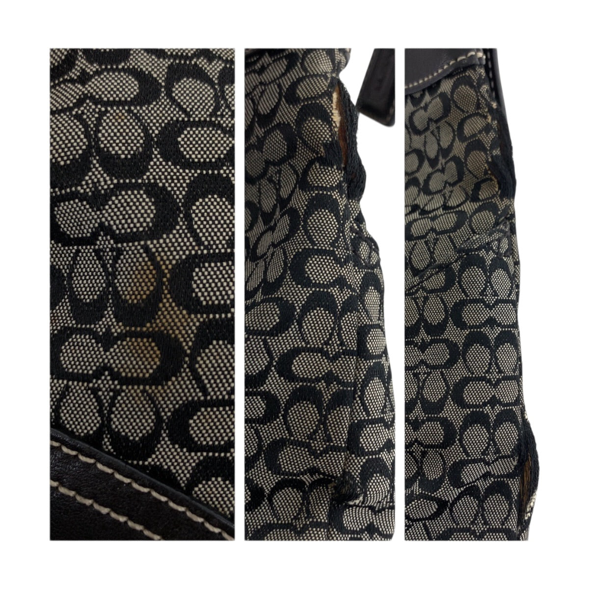 22378
COACH コーチ ミニシグネチャー ソーホー グレー グレージュ シルバー金具 キャンバス / レザー 6386 ショルダーバッグ ポシェット レディース AB6