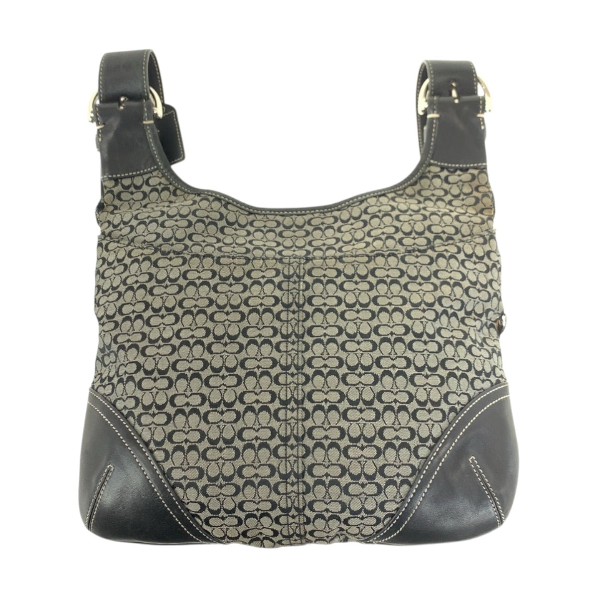 22378
COACH コーチ ミニシグネチャー ソーホー グレー グレージュ シルバー金具 キャンバス / レザー 6386 ショルダーバッグ ポシェット レディース AB6