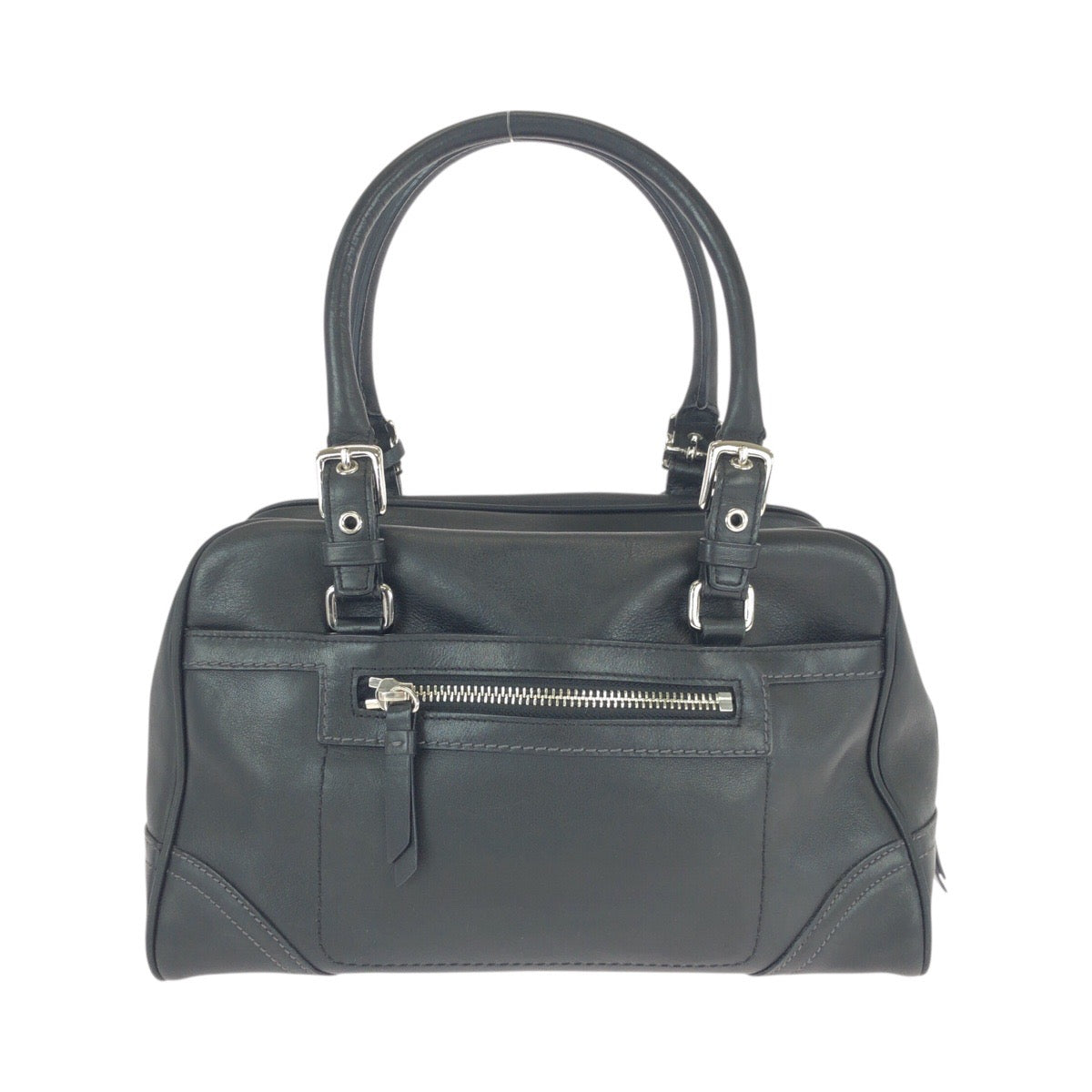 22379
COACH コーチ ブラック 黒 シルバー金具 レザー E060-8A69 ハンドバッグ トートバッグ レディース AB6