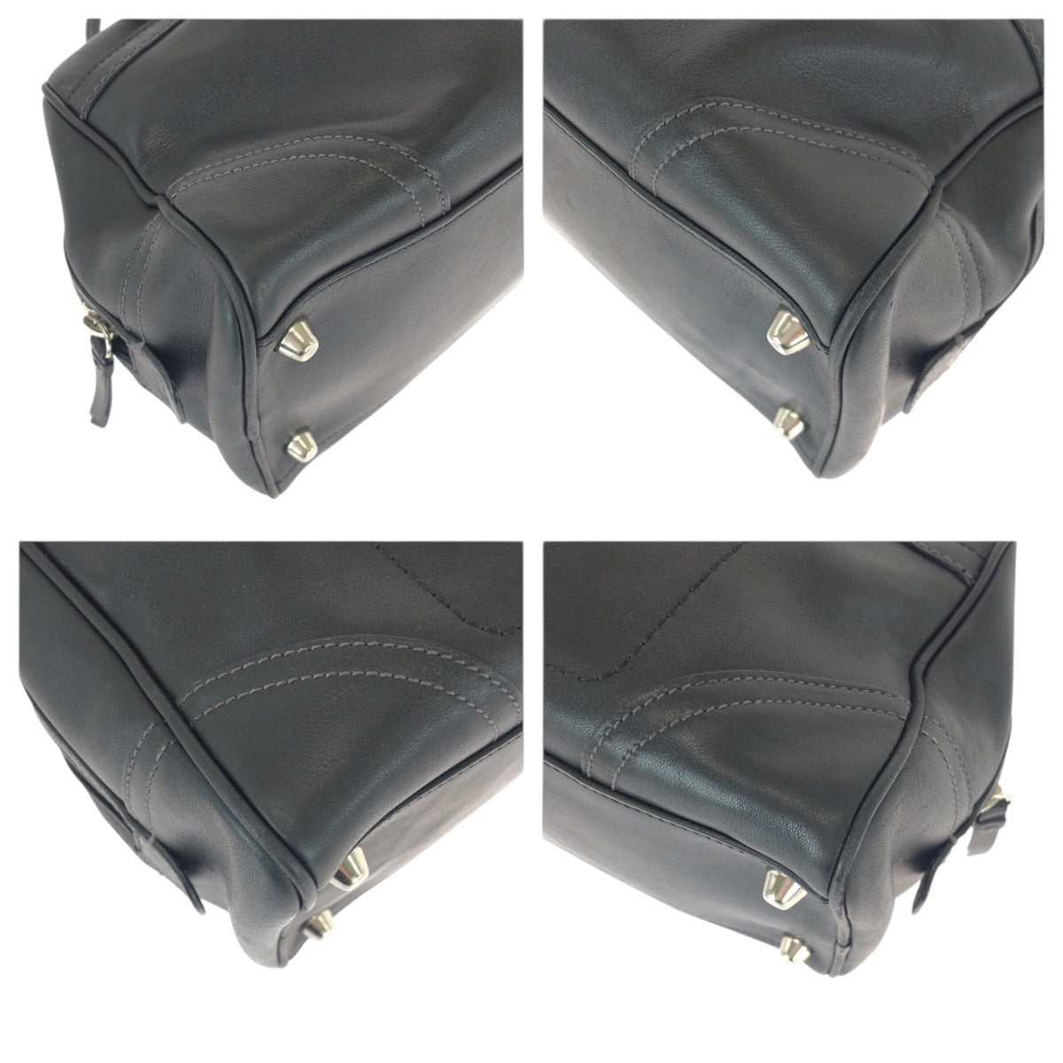 22379
COACH コーチ ブラック 黒 シルバー金具 レザー E060-8A69 ハンドバッグ トートバッグ レディース AB6