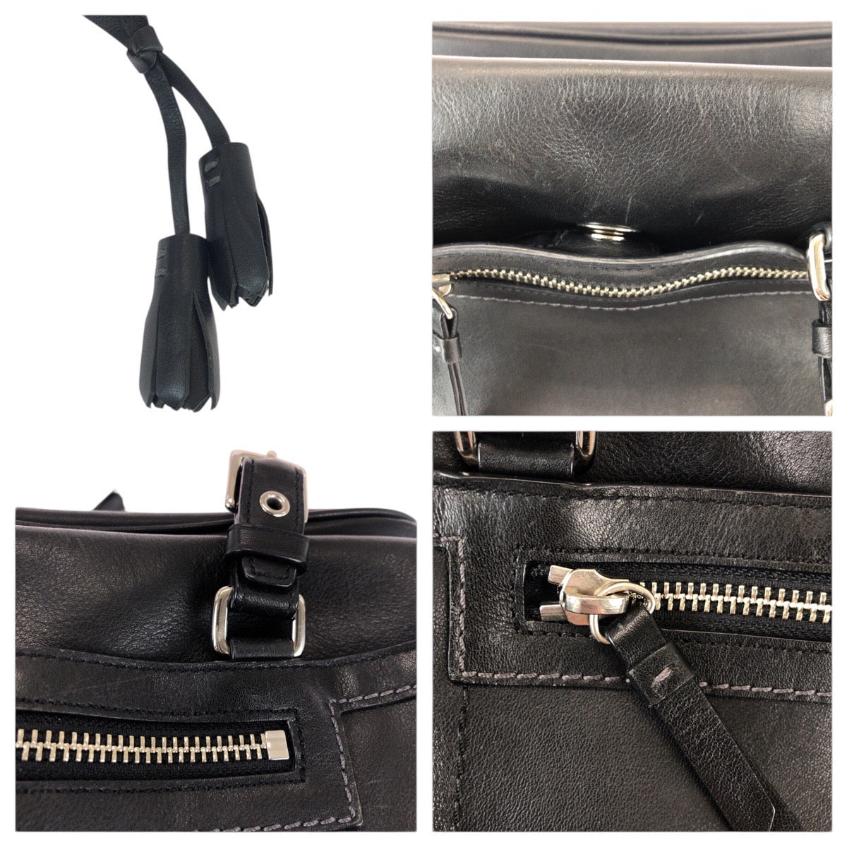 22379
COACH コーチ ブラック 黒 シルバー金具 レザー E060-8A69 ハンドバッグ トートバッグ レディース AB6