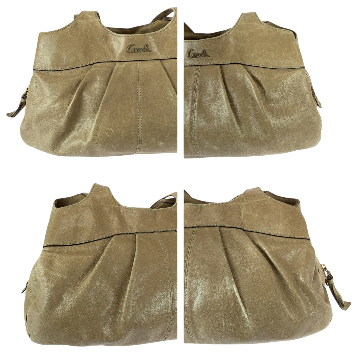 22380
COACH コーチ ベージュ ゴールド金具 レザー 14052 トートバッグ ショルダーバッグ レディース B3