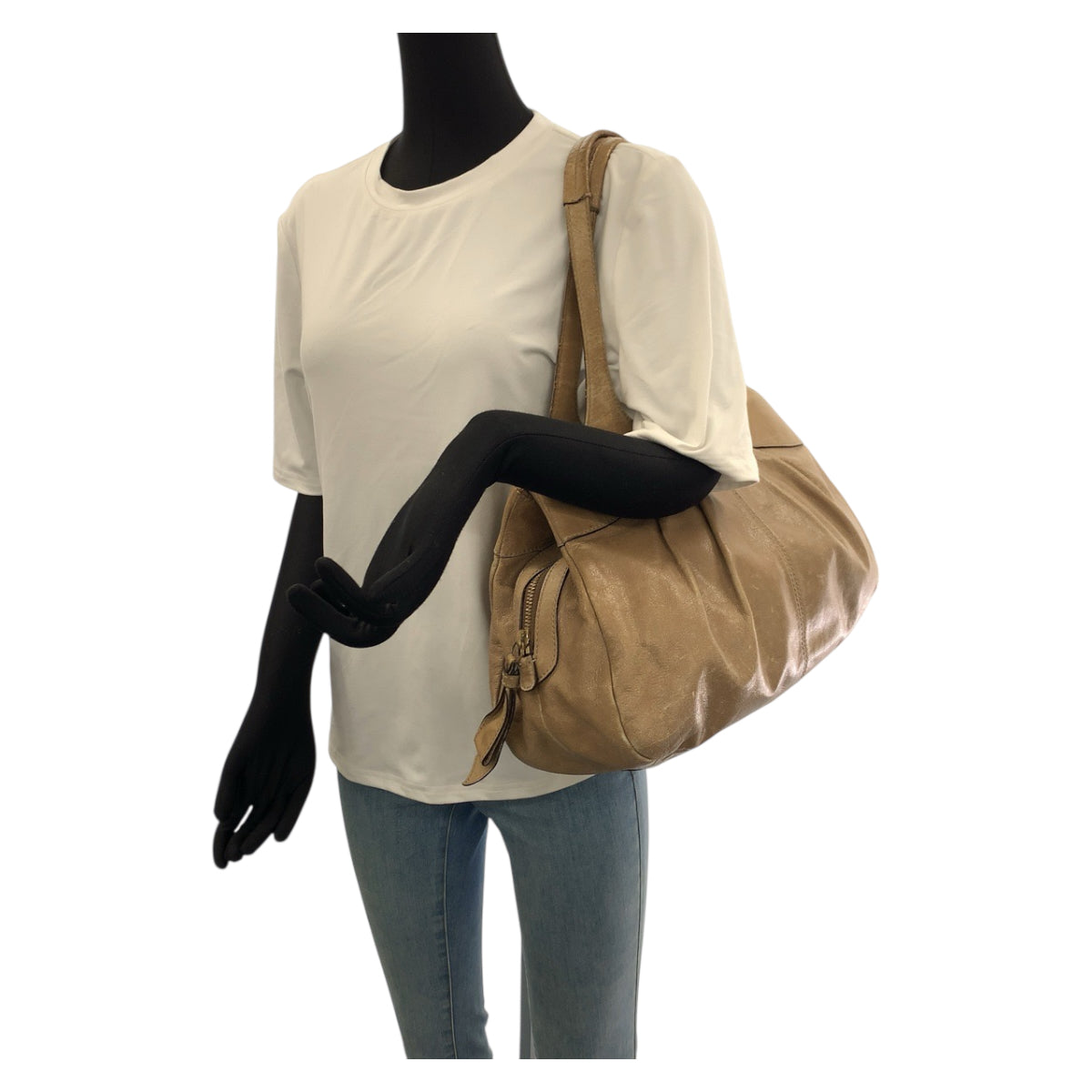 22380
COACH コーチ ベージュ ゴールド金具 レザー 14052 トートバッグ ショルダーバッグ レディース B3