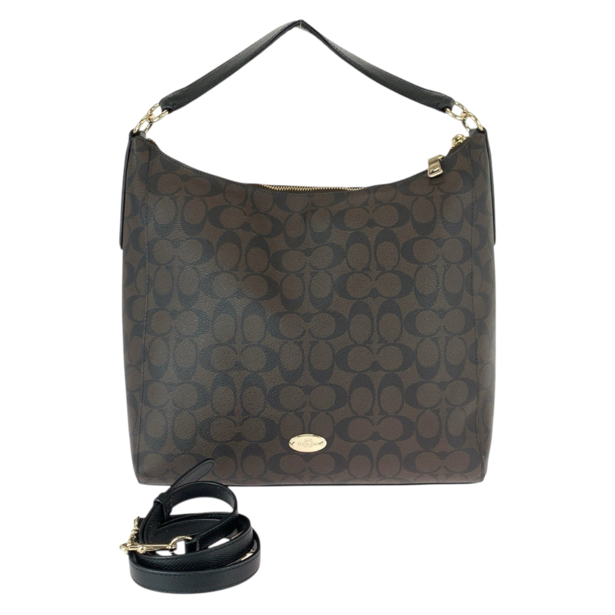 22381
COACH コーチ シグネチャー ブラウン ゴールド金具 PVC F34910 ショルダーバッグ ハンドバッグ レディース AB6