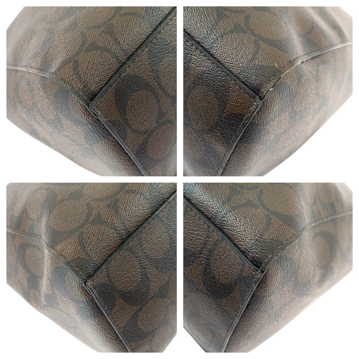 22381
COACH コーチ シグネチャー ブラウン ゴールド金具 PVC F34910 ショルダーバッグ ハンドバッグ レディース AB6